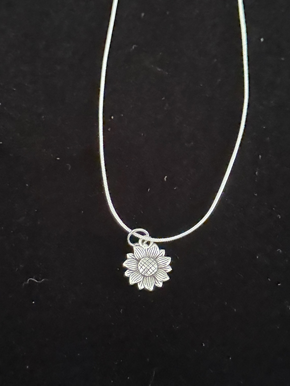 Sunflower Pendant Necklace - Silver Sunflower Charm